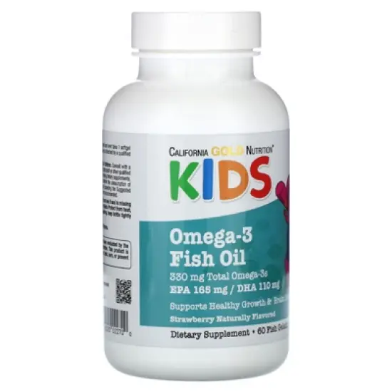 California Gold Nutrition Kid&rsquo;s Omega-3 Fish Oil, Natural Strawberry, 60 Fish Gelatin Softgels image {4}