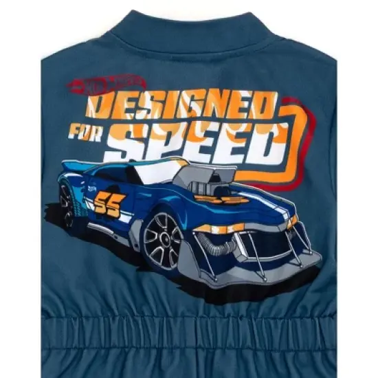 Hot Wheels French Terry Racing Zip Up Coverall Toddler image {6}