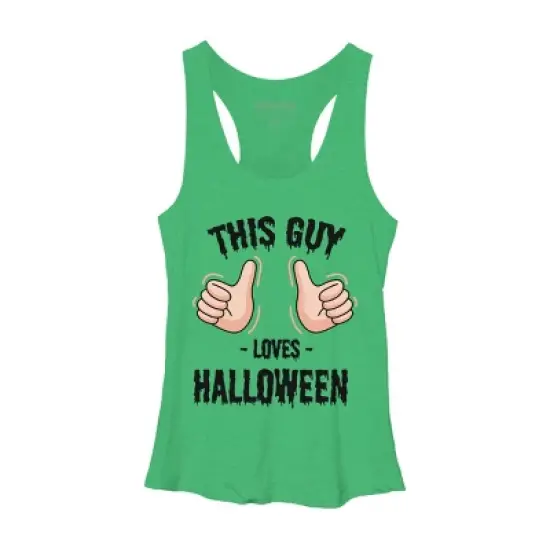 Women's Design By Humans This Guy Loves Halloween By MultimediaOne Racerback Tank Top image {9}