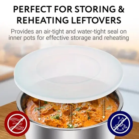 Impresa 8 Qt Insta Pot Silicone Lid / Cover (BPA-free) - Compatible with IP-DUO80 7-in-1 Programmable Electric Pressure Cooker image {2}