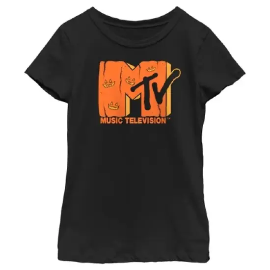 Girl's MTV Jack-o'-lantern Logo T-Shirt image {3}
