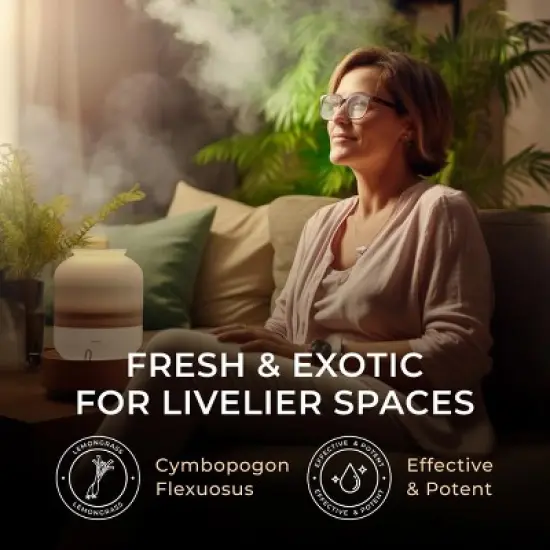 Gya Labs Lemongrass Essential Oil 0.34 Fl Oz Earthy & Zesty Scent for Hair Skin Candle Making image {2}