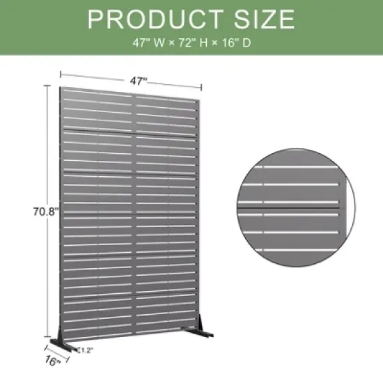 Classic Rectangular Green Galvanized Sheet Screen with Blinds, Outdoor Partition Garden Screen image {3}