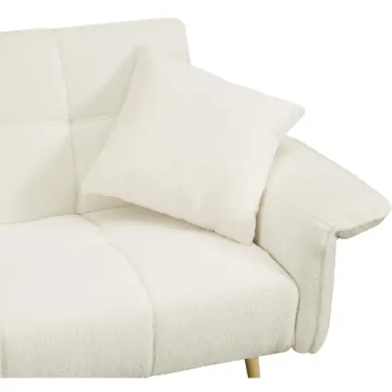 70.1 "futon sofa bed, convertible double sofa bed with folding armrests for living rooms and small Spaces image {9}