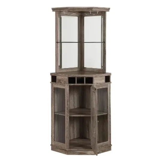 Home Source Corner Bar Unit Charcoal image {9}