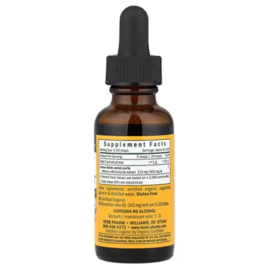 Herb Pharm Kids Lemon Balm Calm&trade;, Alcohol Free, 1 fl oz (30 ml) (213 mg per Serving) image {1}