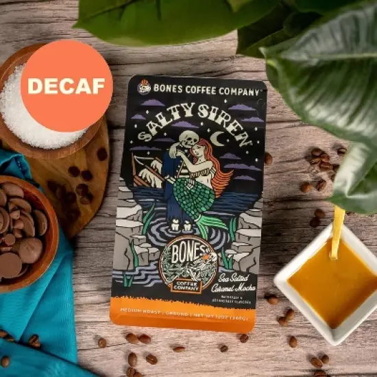 Bones Coffee Company Salty Siren Decaf 12 oz (Whole Bean) image {2}