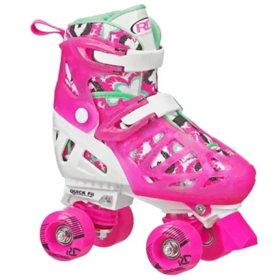 	Roller Derby Trac Star Youth Kids' Adjustable Roller Skate - White/Pink image {5}
