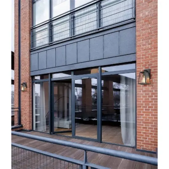 10" Metal/Glass Cone Outdoor Wall Lamp Black - LNC image {7}