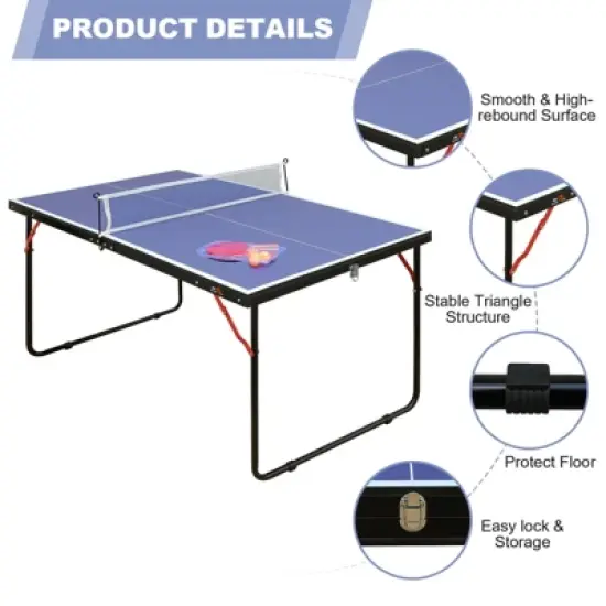 Dexmalle Mid-Size Portable Ping Pong Table image {7}