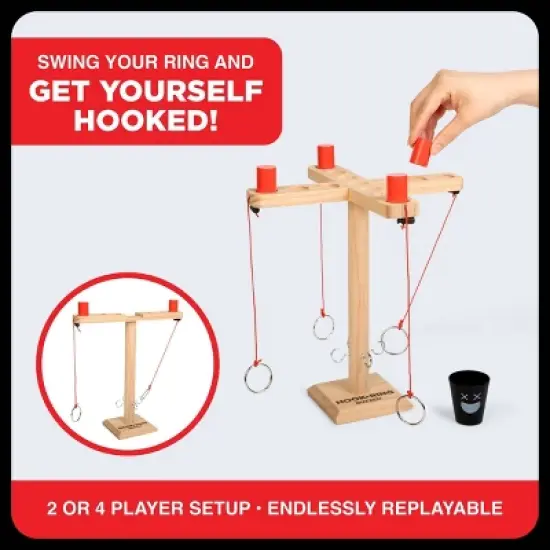 Buzzed 4 Way Hook & Ring by What Do You Meme?: Creative Thinking Party Game with Tokens and Wooden Pieces image {3}