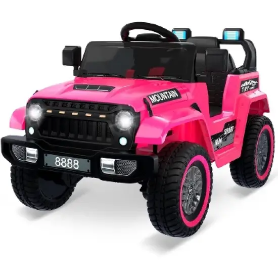 12V Kids Ride-On Truck Car, Battery-Powered Electric Vehicle with Remote Control, 3 Speeds, LED Lights, Music, MP3, USB, Bluetooth, Ages 3-6 image {11}