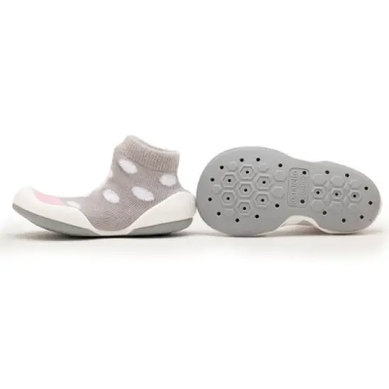 Komuello Baby  Girl First Walk Sock Shoes Dots & Stripes image {2}