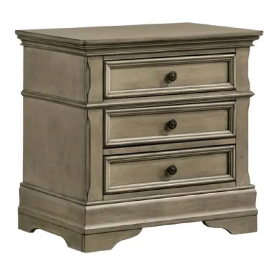 3pc Kritan Bed with 2 Nightstands Antique Warm Gray - HOMES: Inside + Out image {6}