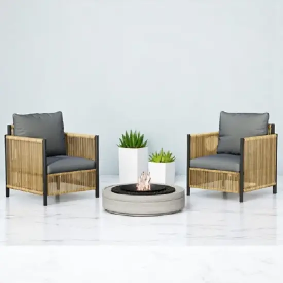 4-Piece Outdoor PE Rattan Sofa Set with Removable Cushion Covers and Coffee Table, Patio Conversation Furniture set image {5}