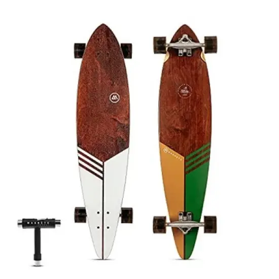 Magneto 40-inch Pintail Cruiser Longboard Skateboard - Hard Maple Core Long Board Deck - Commuting, Cruising, Carving (Classic) image {8}