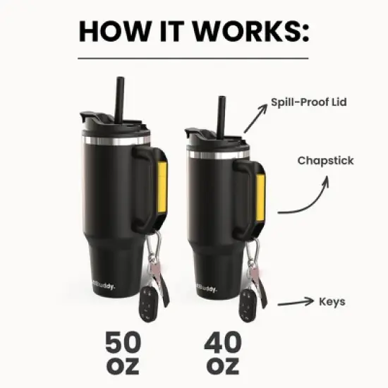 FrostBuddy Thicc Buddy Insulated Tumbler | Available in 40oz & 50oz Sizes | Stainless Steel + Chapstick Holder image {1}