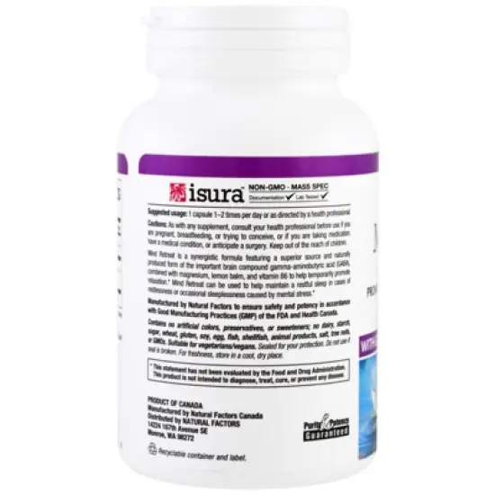 Natural Factors Stress-Relax, Mind Retreat, 60 Vegetarian Capsules image {2}