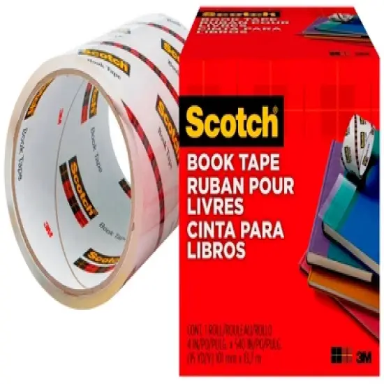 Scotch 845 Book Tape, 4 Inches x 15 Yards, 3 Inch Core, Crystal Clear image {1}