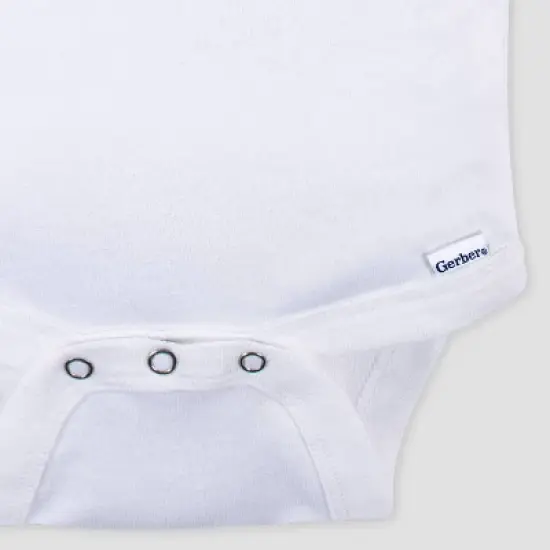 Gerber Baby 4pk Short Sleeve Onesies - White image {3}