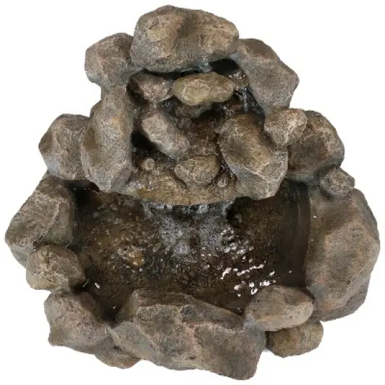 Sunnydaze 18"H Electric Resin Rocky Ravine Waterfall Outdoor Water Fountain image {5}