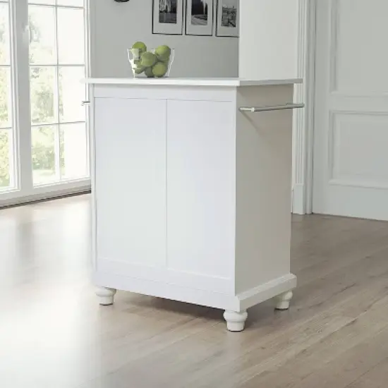 Cambridge Stone Top Portable Kitchen Island/Cart White - Crosley image {3}