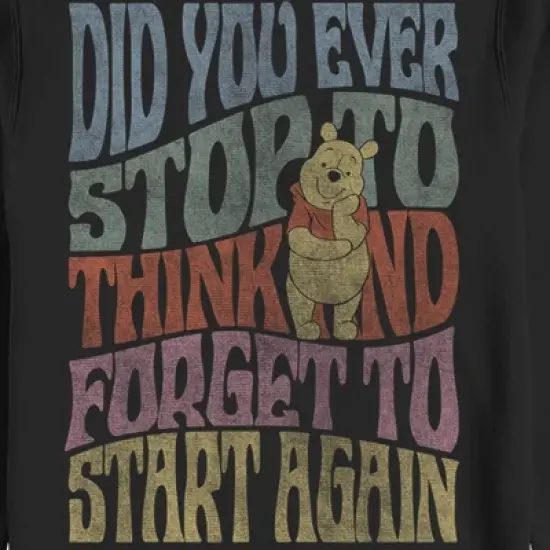 Men's Winnie the Pooh Distressed Did You Ever Stop to Think Quote Sweatshirt image {1}