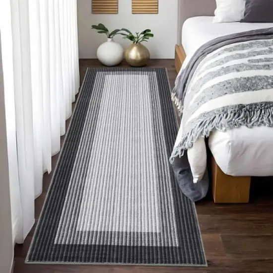 Modern Abstract Area Rug Machine Washable Rug for Living Room, Non-Slip Non Shedding Gradient Soft Carpet, Low Pile Indoor Foldable Printed Rug image {5}