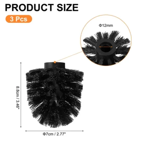 Unique Bargains Ball Shaped Dense Bristles Toilet Bowl Brush Replacement Head image {1}