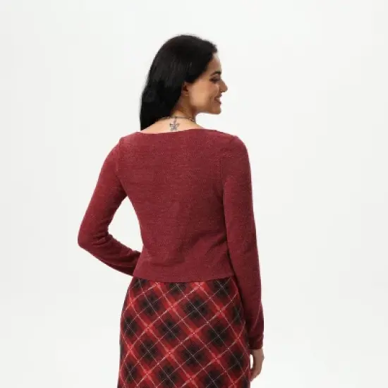 Women's Knit Button-Front Cardigan - Wild Fable&trade; Dark Red image {1}