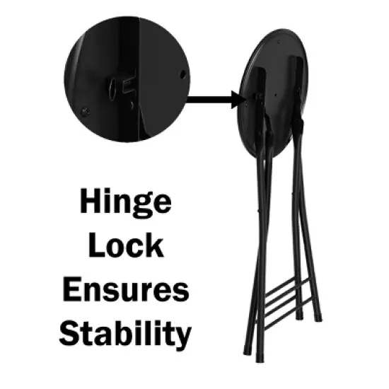 Set of 4 Counter Height Bar Stools &ndash; 24-Inch Backless Folding Chairs with 300lb Capacity for Kitchen, Rec Room, or Game Room by Trademark Home (Black) image {2}