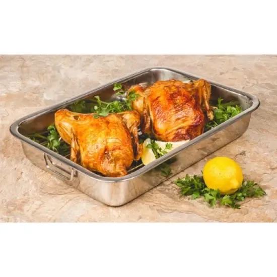 Lexi Home Stainless Steel Roasting Pan with Rack image {4}