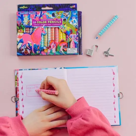 eeBoo: Striped Biggies Magical Creatures Pencils Set, 12 Pieces image {2}