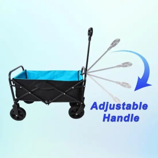 RISOKEYS Foldable Wagon Cart,with - Heavy-Duty Steel Frame & 600D Polyester,Folding Design for Beach, Camping,Groceries image {5}