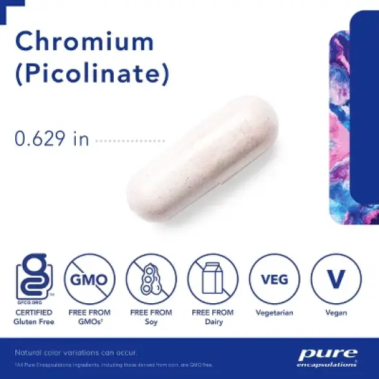 Pure Encapsulations Chromium (Picolinate) 500 mcg - for Lipid & Carbs Metabolism* - Superior Absorption Chromium - Vegan & Gluten Free image {2}