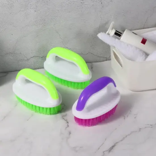 Unique Bargains Plastic Shoe Carpet Floor Cleaning D Handle Laundry Scrub Brushes 2 Pcs image {3}