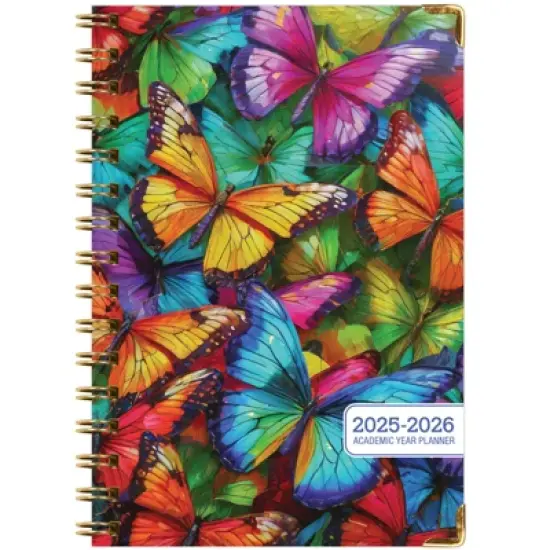 Global Printed Products Hardcover AY 2025-2026 Fashion Planner - 5.5"x8" (Colorful Butterflies) image {7}