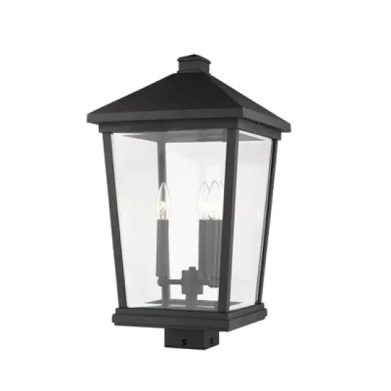 Beacon 3-Light Outdoor Post Light - Dimmable Aluminum Lantern, Wet Rated, 12" x 22.25" image {3}