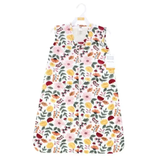 Hudson Baby Girls Plush Faux Fur Sleeping Bag, Wearable Blanket, Fall Botanical image {1}