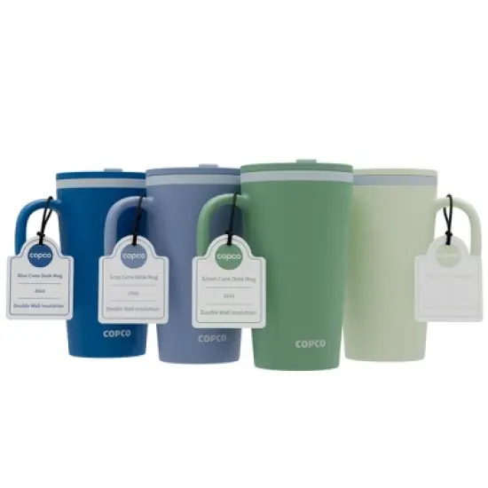 Copco Cone Travel Coffee Mug, 16 oz (Set of 4) - Insulated Drinkware with Spill-Proof Lid and Handle, Microwave & Dishwasher Safe (Assorted Colors) image {7}