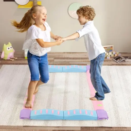Costway Colored Balance Beams for Kids with Non-slip Textured Surface Bottom Pad image {7}