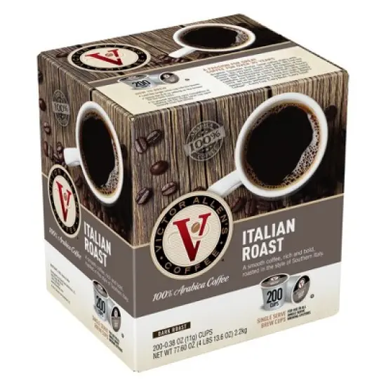 Victor Allen's Coffee Italian Roast Single Serve Coffee Pods, 200 Ct image {1}