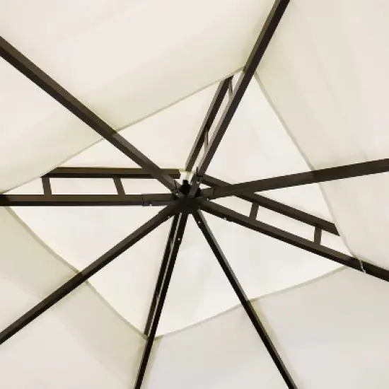 Sunnydaze Soft Top Rectangle Patio Gazebo with Screens and Privacy Walls for Backyard, Garden or Deck image {7}