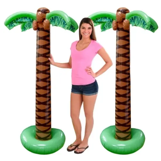 Playbees Giant Inflatable Palm Tree 6 Foot - 2PK image {8}