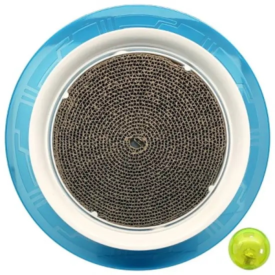 Nerf Cat 15" ABS Cyclone Track Ring Scratcher and LED Ball Cat Toy image {1}