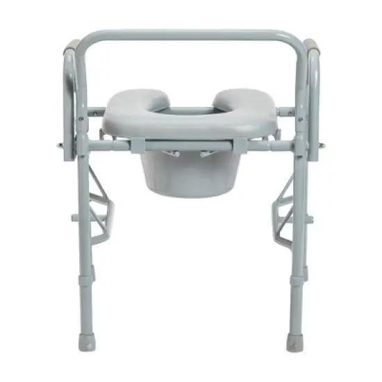 Drive Medical Steel Drop Arm Bedside Commode with Padded Seat and Arms image {4}