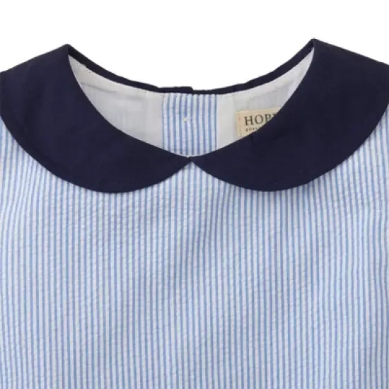 Hope & Henry Girls' Seersucker Peter Pan Collar Dress, Infant image {1}
