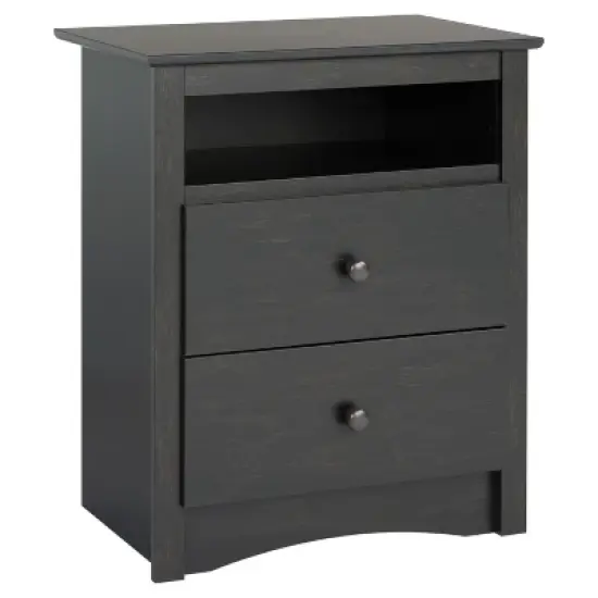2 Drawer Nightstand Vintage Black - Prepac image {1}