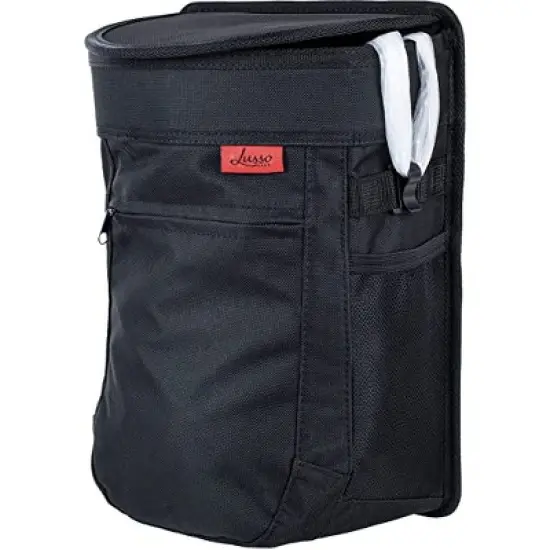Lusso Gear 2.5 Gal Car Trash Can, Leakproof Vinyl Hanging Bin with Removable Liner image {2}
