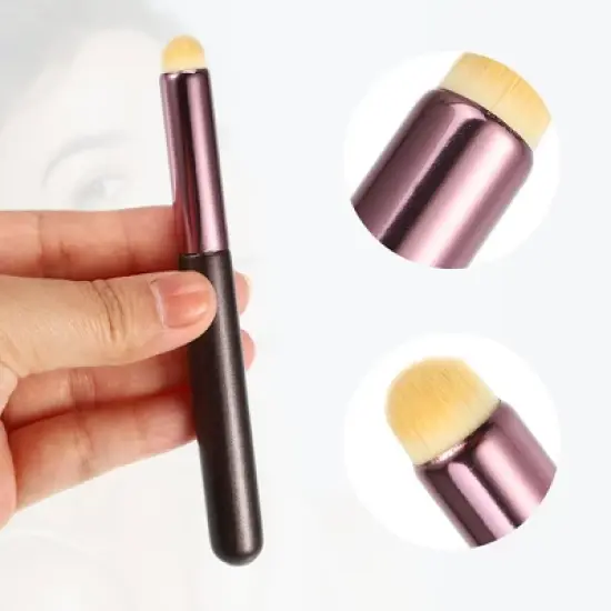 Unique Bargains Makeup Brushes and Sets White Purple 2 Pcs image {3}